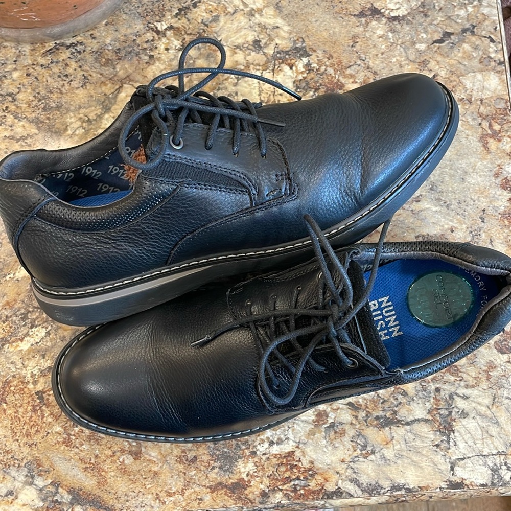Nunn Bush Men’s Black Memory Foam Comfort Gel Dress Shoes Lace Up Oxford Leather
